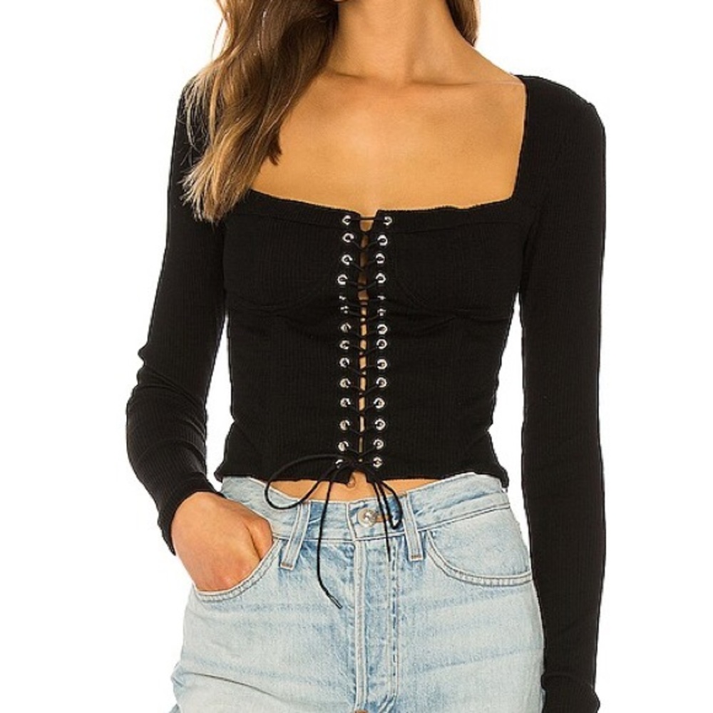 I.AM.GIA Lace Up Top